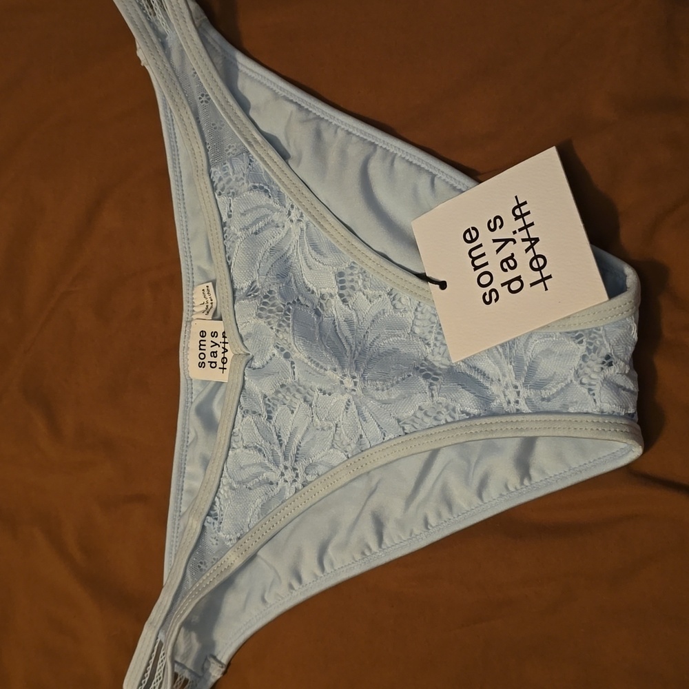 NWT Revolve Somedays Lovin Sensory Sounds Baby Blue Lace Bikini Bottom